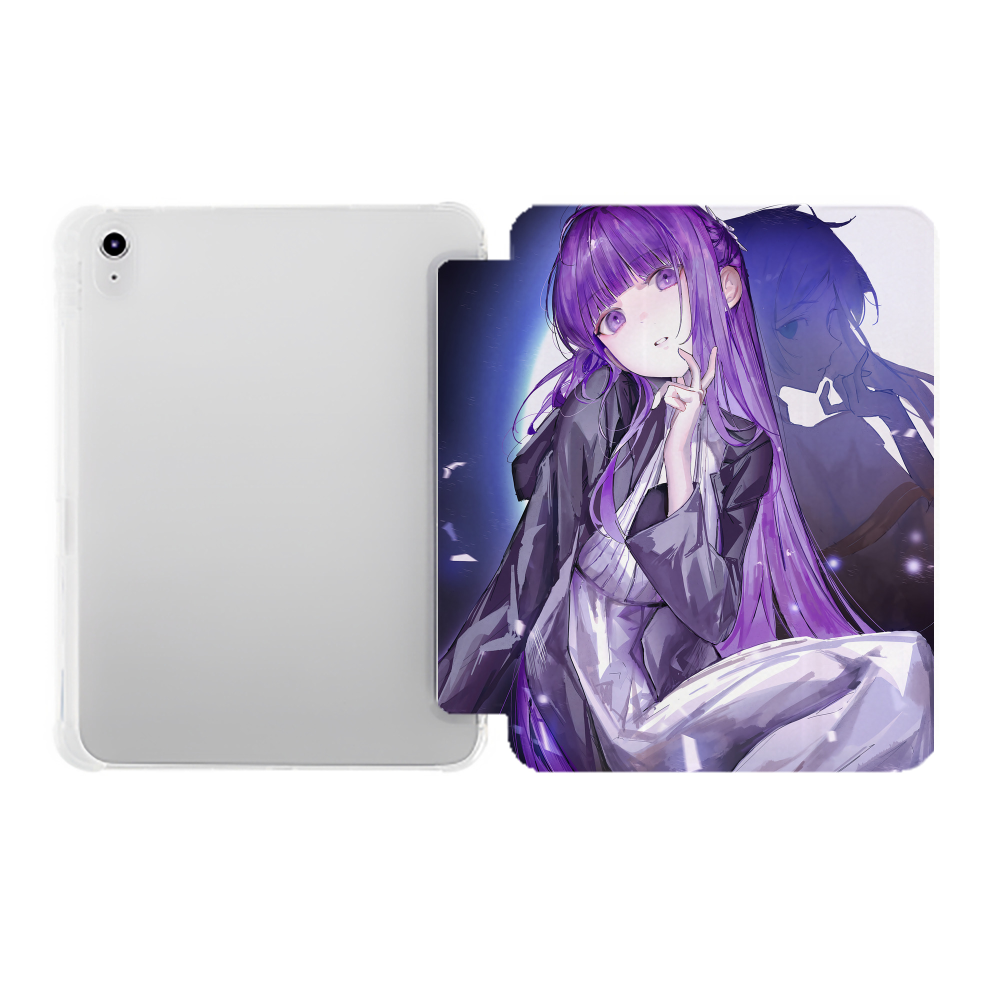 （画像用） 葬送のフリーレン Frieren IPad ケース ペン収納付き 三つ折りスタンド PUレザー×シリコン 対応機種9.5/10.5/10.9インチ